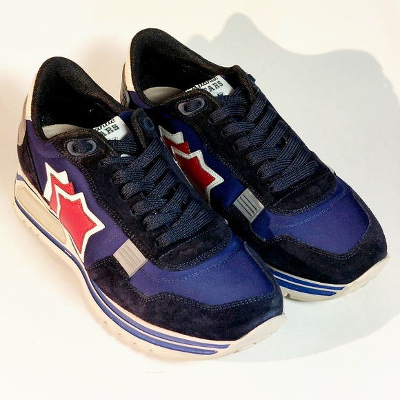 Atlantic Stars blue & red leather & nylon Pegasus sneakers, EU41, EUC - Picture 7 of 14